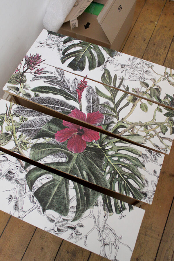 DIY Wallpapered Chest of Drawers - Swoon Worthy